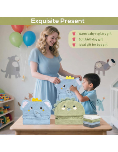 Juego de Toallas de Baño con Capucha CandyHome 6 PCS Niños