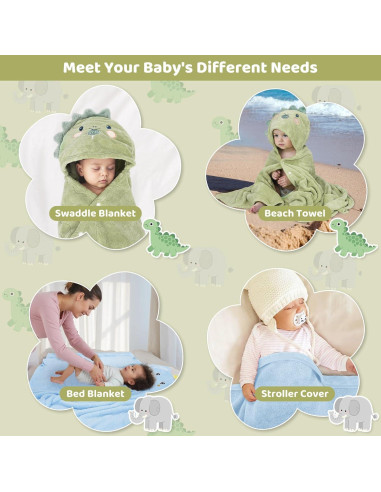 Juego de Toallas de Baño con Capucha CandyHome 6 PCS Niños