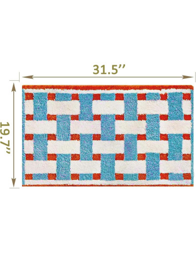 Alfombra de Baño Antideslizante FANSSMILE 50x80 cm Azul Bebé