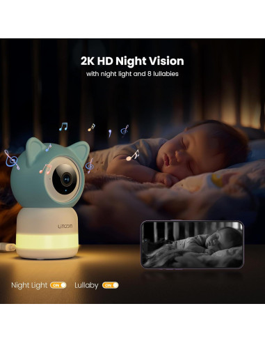 Cámara de Seguridad Interior Litokam 2K 4MP con Audio y Detección