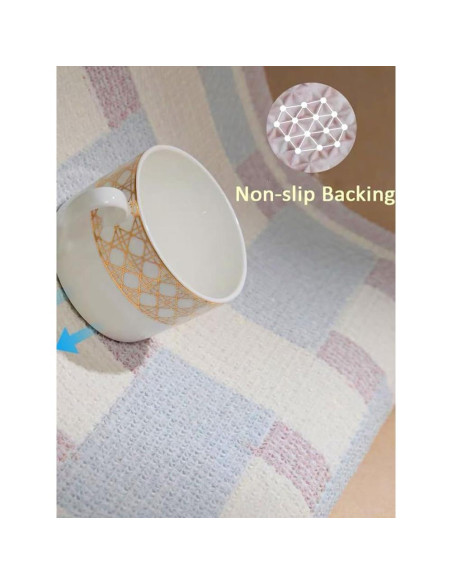 Alfombra de Baño Antideslizante FANSSMILE 50x80 cm Azul Bebé