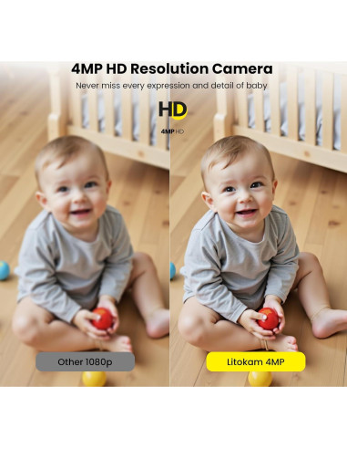 Cámara de Seguridad Interior Litokam 2K 4MP con Audio y Detección