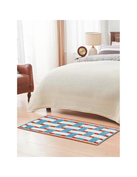 Alfombra de Baño Antideslizante FANSSMILE 50x80 cm Azul Bebé