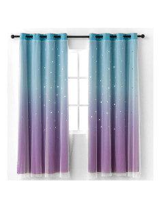 Cortinas Opacas Ombre Azul Púrpura Reepow 132x160 cm - 2 Paneles
