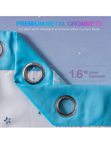 Cortinas Opacas Ombre Azul Púrpura Reepow 132x160 cm - 2 Paneles