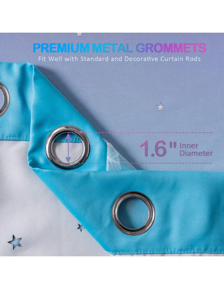 Cortinas Opacas Ombre Azul Púrpura Reepow 132x160 cm - 2 Paneles