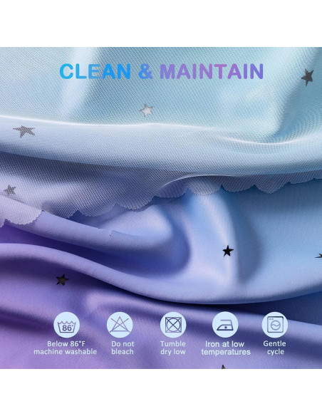 Cortinas Opacas Ombre Azul Púrpura Reepow 132x160 cm - 2 Paneles