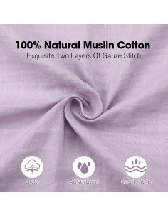 Mantas de Muselina Little Grape Land 120x120cm 4 Paquete 2