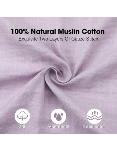 Mantas de Muselina Little Grape Land 120x120cm 4 Paquete