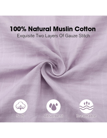 Mantas de Muselina Little Grape Land 120x120cm 4 Paquete