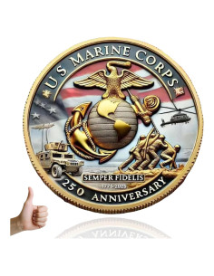 Moneda Conmemorativa 250 Aniversario USMC - Tipo A - 4 cm