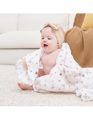 Mantas de Muselina Little Grape Land 120x120cm 4 Paquete