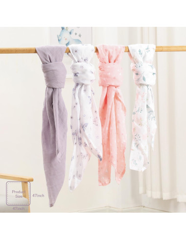 Mantas de Muselina Little Grape Land 120x120cm 4 Paquete