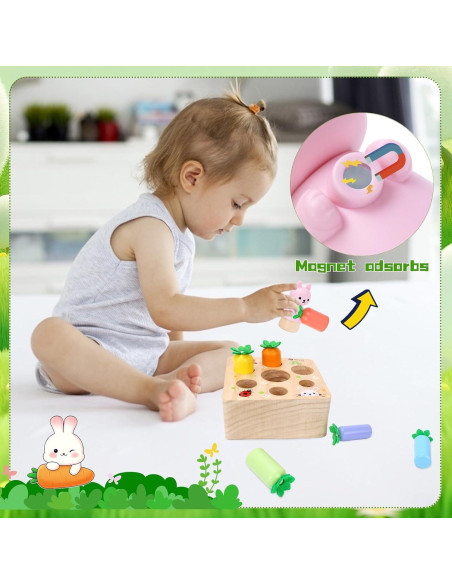Rompecabezas Magnético Zanahoria Pequeño Conejo Montessori Rompecabezas Magnético Zanahoria Pequeño Conejo Montessori