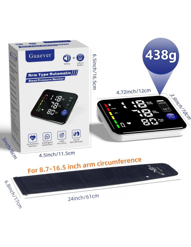 Monitor de Presión Arterial Recargable Guaever BP351A 22-42 cm