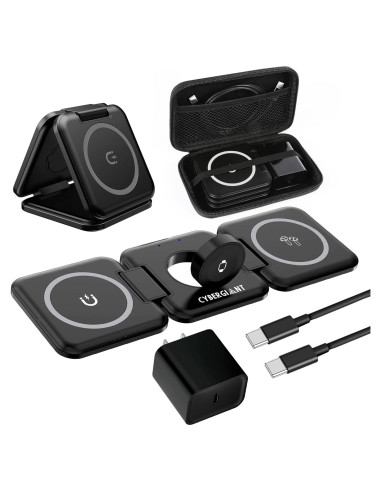 Estación de Carga 3 en 1 Magnética para iPhone Apple Watch AirPods