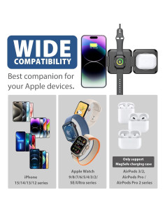 Estación de Carga 3 en 1 Magnética para iPhone Apple Watch AirPods 2