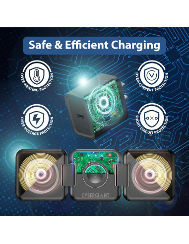 Estación de Carga 3 en 1 Magnética para iPhone Apple Watch AirPods