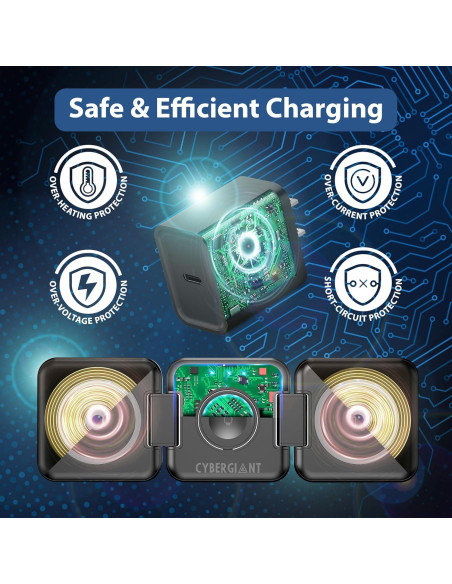 Estación de Carga 3 en 1 Magnética para iPhone Apple Watch AirPods