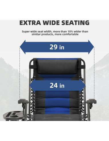 Silla de Gravedad Cero XL Foristrail Plegable con Bandeja 3 en 1