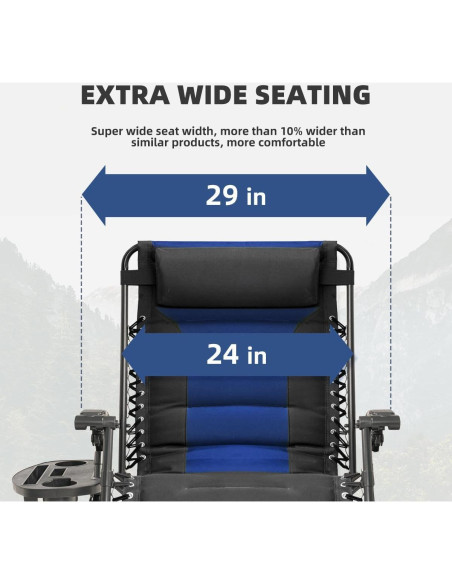 Silla de Gravedad Cero XL Foristrail Plegable con Bandeja 3 en 1