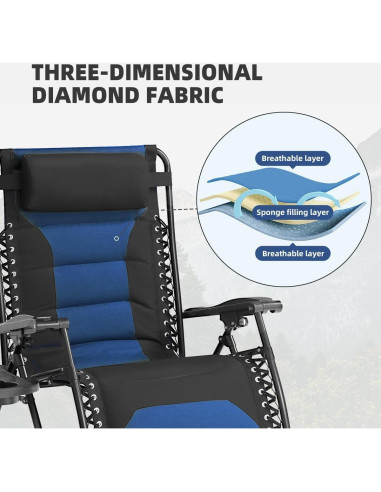 Silla de Gravedad Cero XL Foristrail Plegable con Bandeja 3 en 1