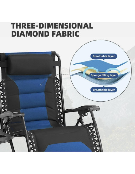 Silla de Gravedad Cero XL Foristrail Plegable con Bandeja 3 en 1