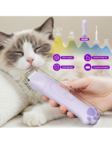 Recortador de patas de perro Veeconn T6 4 en 1 impermeable