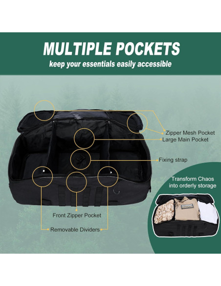 Bolsa Duffle de Gimnasio PAIWPHLI 40L Negra Impermeable