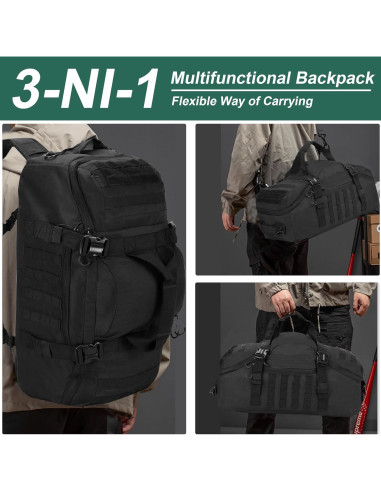 Bolsa Duffle de Gimnasio PAIWPHLI 40L Negra Impermeable