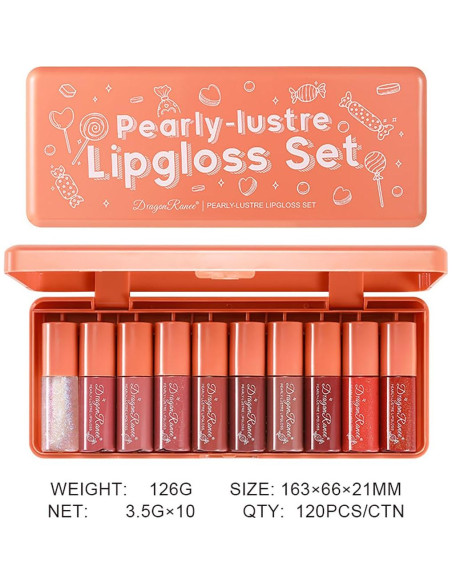 Juego de Tintes Labiales Coreano Alisesun 10 Colores Hidratantes