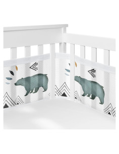 Forro de Cuna de Malla Sweet Jojo Designs Bear Mountain - Azul