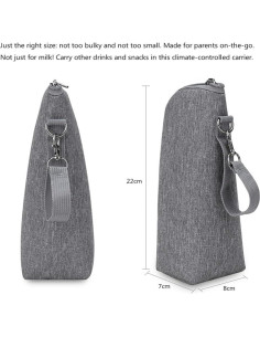 Bolsa Térmica para Botellas de Leche Kisangel 22x17.8cm Gris 2