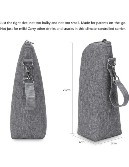 Bolsa Térmica para Botellas de Leche Kisangel 22x17.8cm Gris