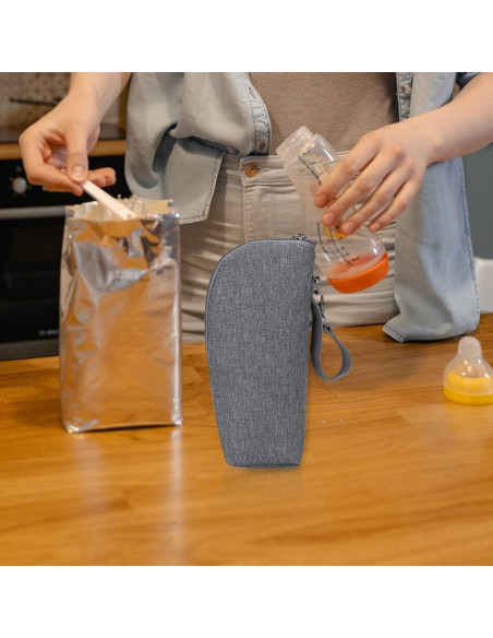 Bolsa Térmica para Botellas de Leche Kisangel 22x17.8cm Gris