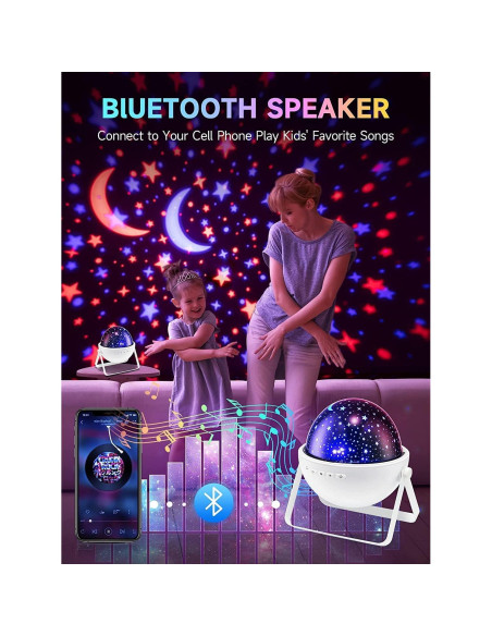Luz Nocturna Proyector de Estrellas Mubarek - Bluetooth, 48 Modos