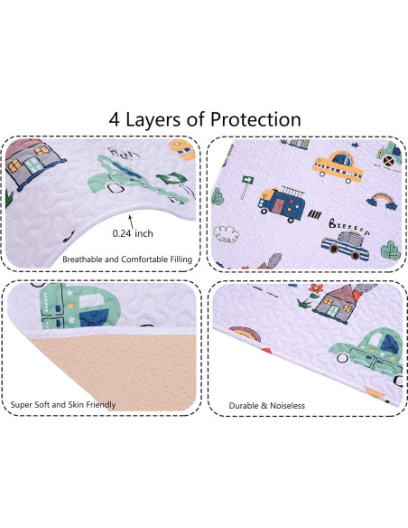 Sábana Acolchada MIIMER para Pack n Play 96.5x66 cm Microfibra