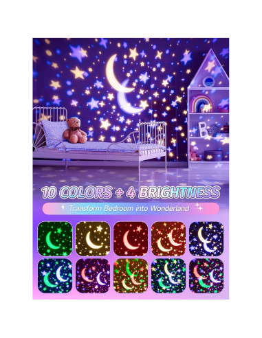 Luz Nocturna Proyector de Estrellas Mubarek - Bluetooth, 48 Modos
