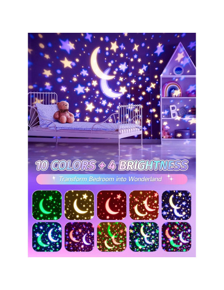 Luz Nocturna Proyector de Estrellas Mubarek - Bluetooth, 48 Modos