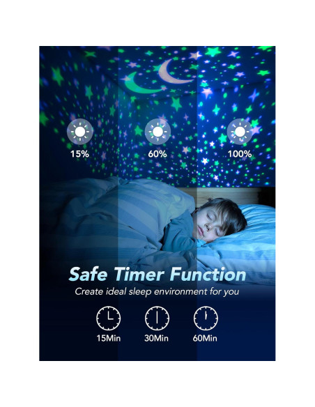 Luz Nocturna Proyector de Estrellas Mubarek - Bluetooth, 48 Modos