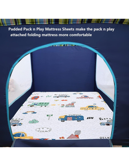 Sábana Acolchada MIIMER para Pack n Play 96.5x66 cm Microfibra