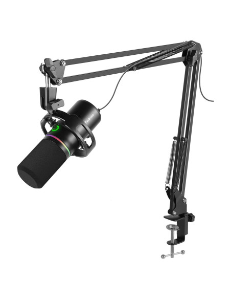 Micrófono Dinámico USB XLR FerBuee WS805 con Luz RGB