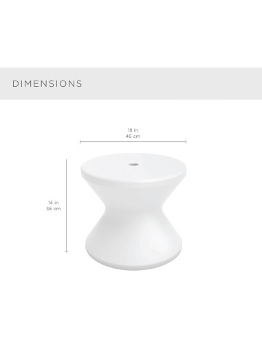 Mesa Lateral Ledge Lounger Blanca con Agujero para Paraguas