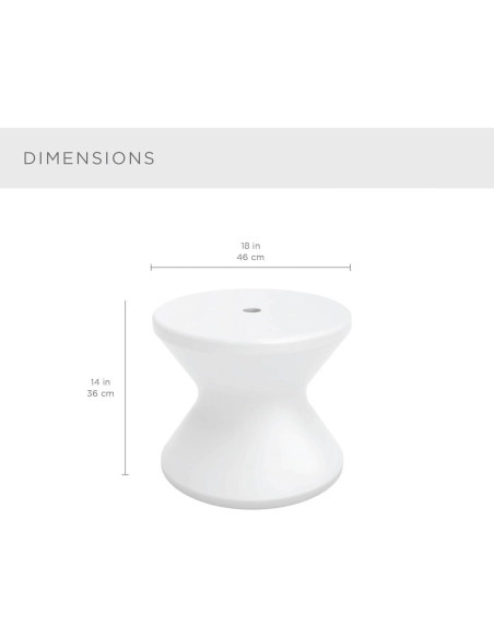 Mesa Lateral Ledge Lounger Blanca con Agujero para Paraguas