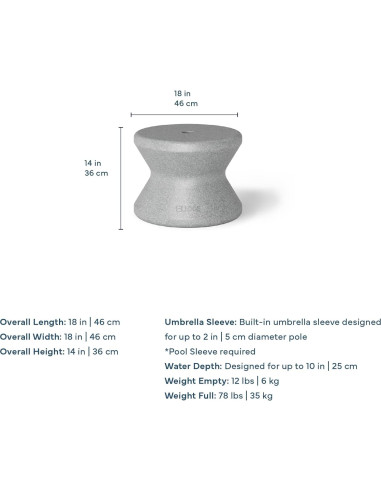 Mesa Lateral Ledge Lounger Blanca con Agujero para Paraguas