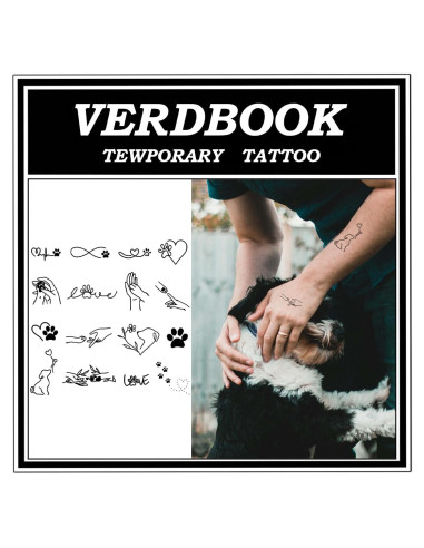 Kit de Tatuajes Temporales Impermeables VERDBOOK - 2 Hojas