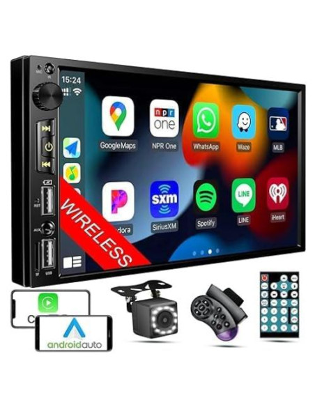 Estéreo de Coche Doble Din Nideocion TS20 7" Bluetooth GPS