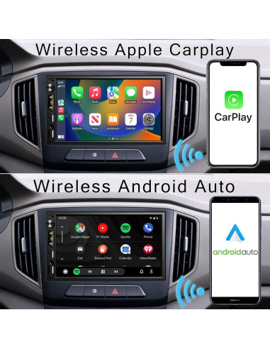 Estéreo de Coche Doble Din Nideocion TS20 7" Bluetooth GPS