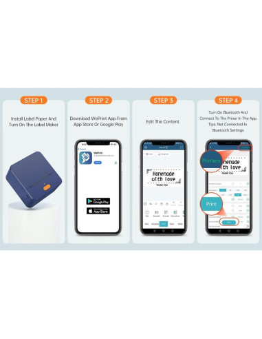 Impresora de Etiquetas Térmica DETONGER P1 Bluetooth 58mm