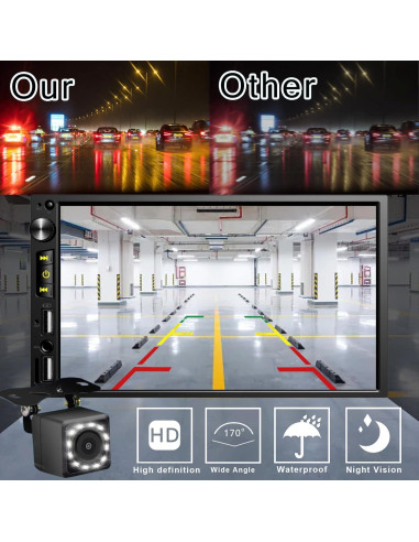 Estéreo de Coche Doble Din Nideocion TS20 7" Bluetooth GPS